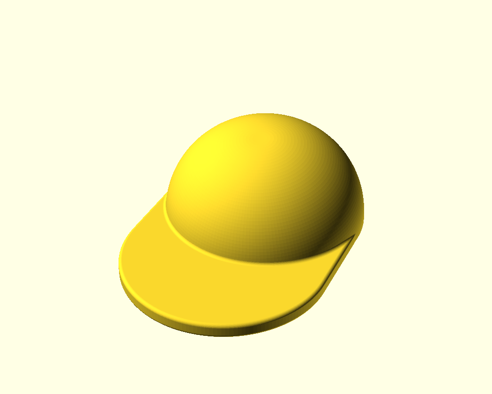 The minifigure baseball cap, rendered