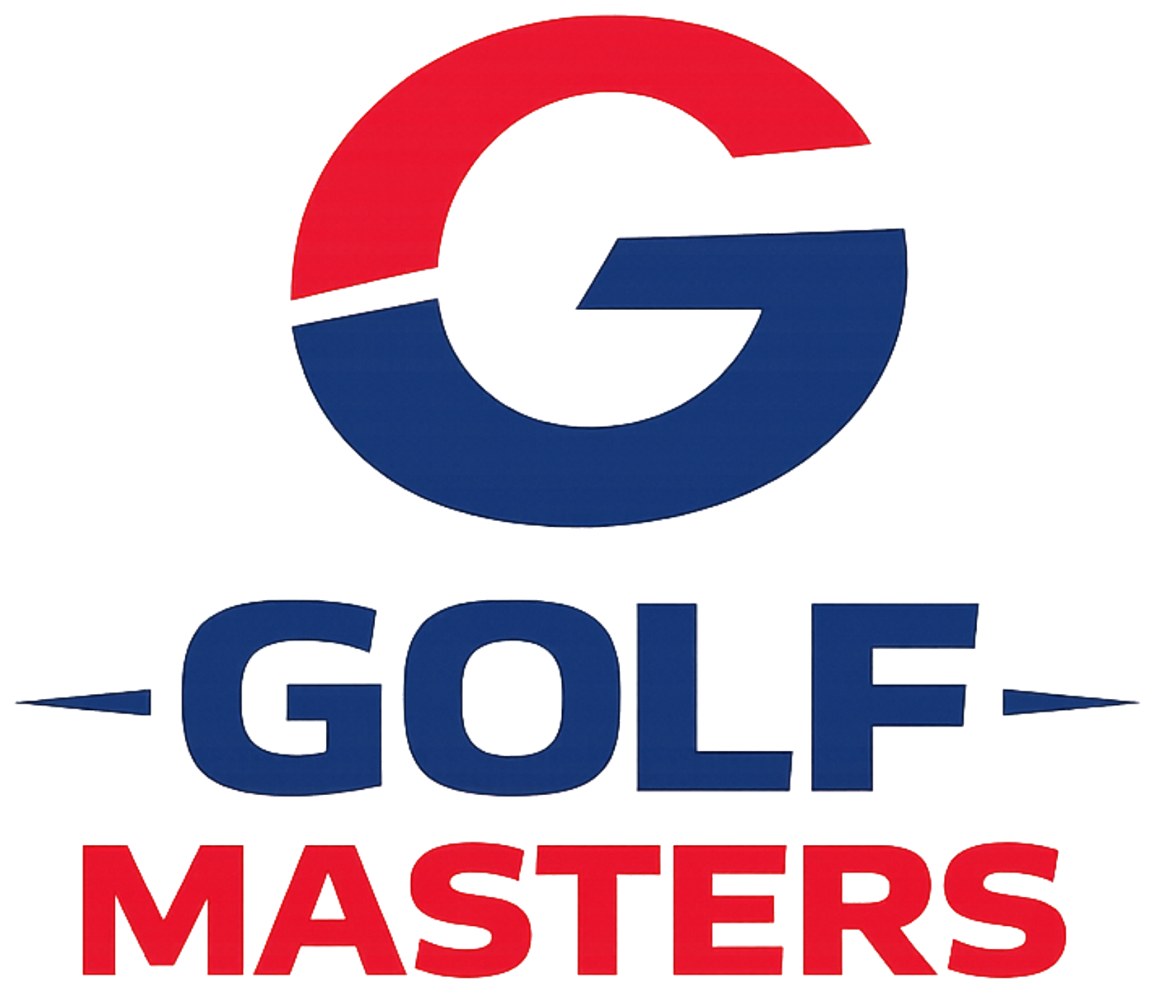 GOLF MASTERS logo in red, white and blue